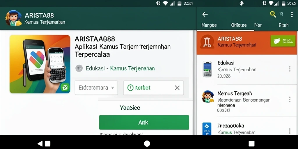 Tampilan antarmuka ARISTA88 yang menarik dan fungsional untuk Kamus Terjemahan.