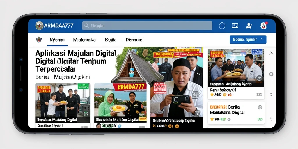 Antarmuka menarik aplikasi Majalah Digital ARMADA777 yang mudah digunakan.