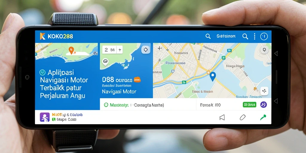 Tampilan antarmuka KOKO288 dengan peta dan informasi navigasi motor.