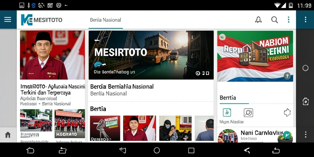 Tampilan antarmuka utama aplikasi MESIRTOTO yang menawan dan informatif.
