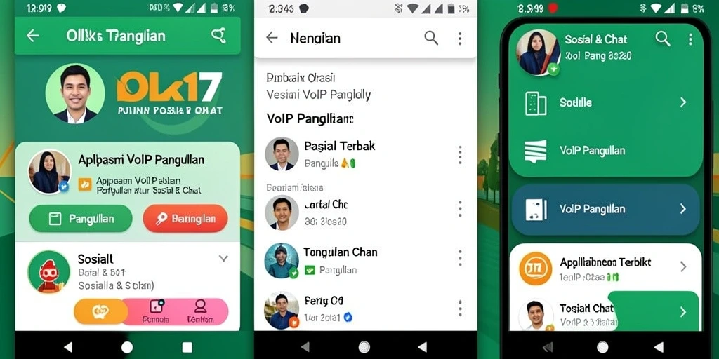 Tampilan antarmuka <strong>OLX17</strong> saat melakukan panggilan VoIP yang nyaman dan modern.